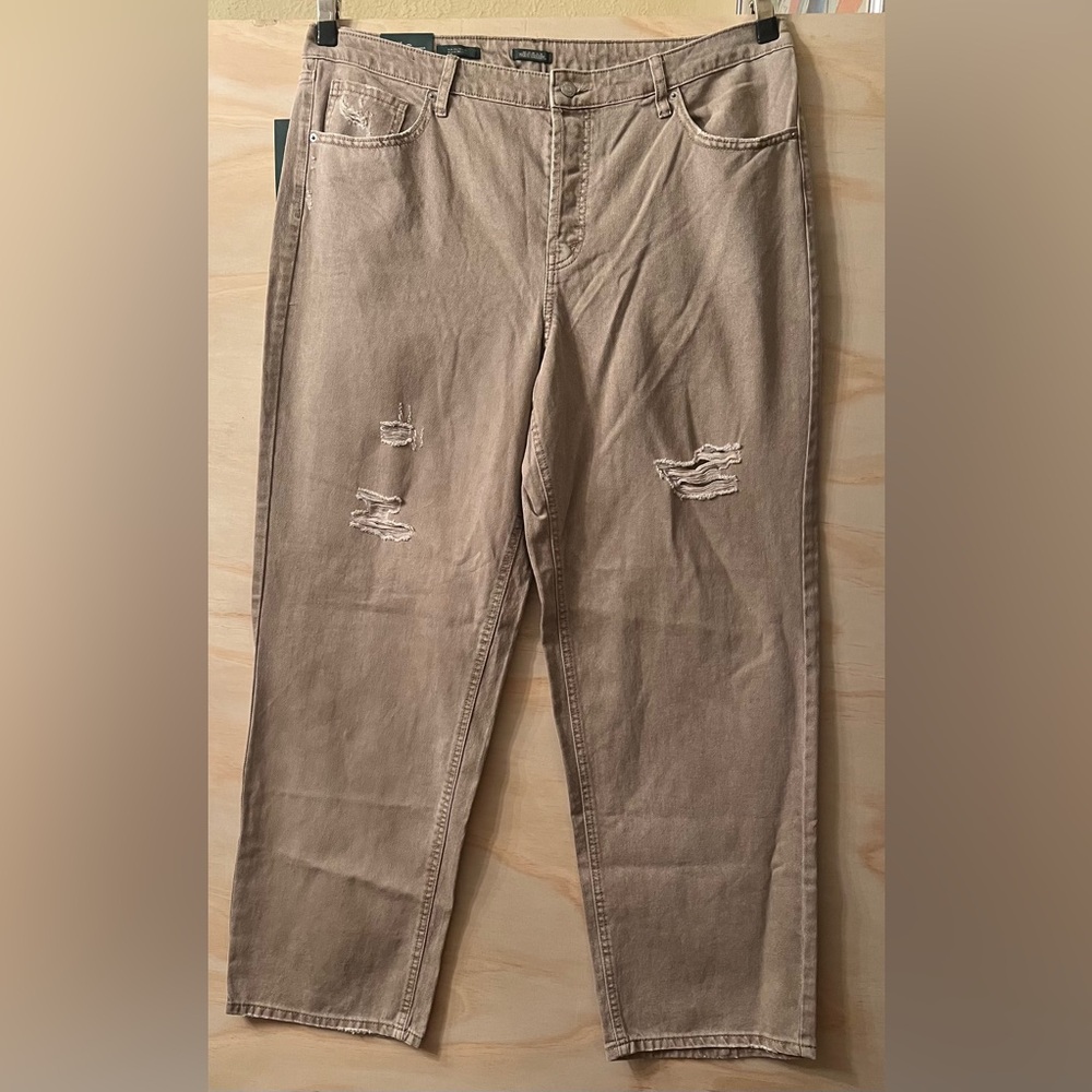 Wild Fable Tan Straight Jeans Distressed Style